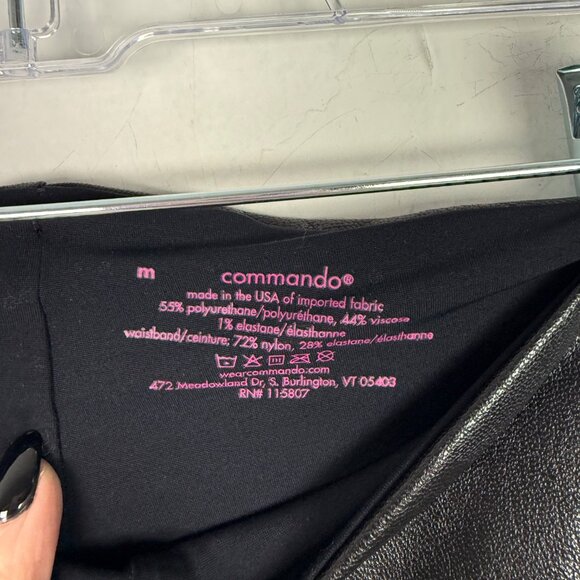 Commando Faux Leather Flare Leggings Hi-Rise Black Size Medium M EUC - Picture 8 of 13